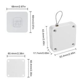 KINHARD White Automatic Door Closer, Door Closer No Drilling, Automatic Door Closer with 1.2 m Long Pull Cord, Suitable for All Types of Aluminium Doors, Wooden Doors, Sliding Doors