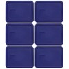 Pyrex 7211-PC 6-Cup Navy Blue Rectangle Plastic Food Storage Lid