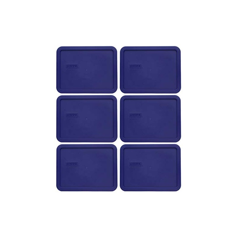 Pyrex 7211-PC 6-Cup Navy Blue Rectangle Plastic Food Storage Lid