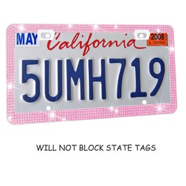 Bling Bling License Plate Frame,Pink Rhinestone License Plate Frame,Pink Diamond License Plate Frame,Car Bling,Sparkly License Plate Frame for Women