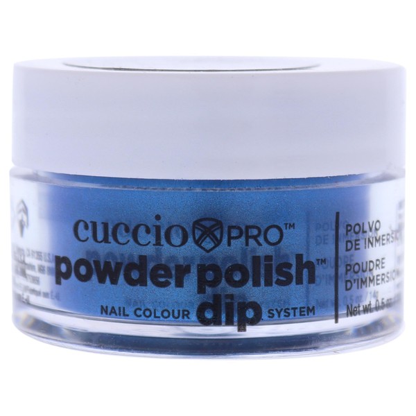 Cuccio Colour Powder Nail Polish - Lacquer For Manicures And Pedicures - Highly Pigmented Powder That Is Finely Milled - Durable Finish With A Flawless Rich Color - Deep Blue W/ Blue Mica - 0.5 Oz