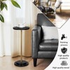COVLON Drink Table, Small Pedestal Side Table with Wooden Carved