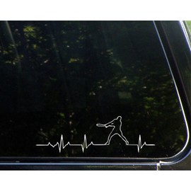 Sweet Tea Decals Baseball Player - 8 3/4" x 2 3/4" - Vinyl Die Cut Decal/Bumper Sticker for Windows, Trucks, Cars, Laptops, Macbooks, Etc.