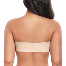 DotVol Women's Minimizer Strapless Bra Seamless Bandeau Unlined Underwire for Large Bust(Beige，36DD)