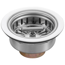 Design House 544304 Kitchen Sink Anti-Clogging S304 Stainless Steel Drain Strainer with T-Handle and Food Waste Catching Basket
