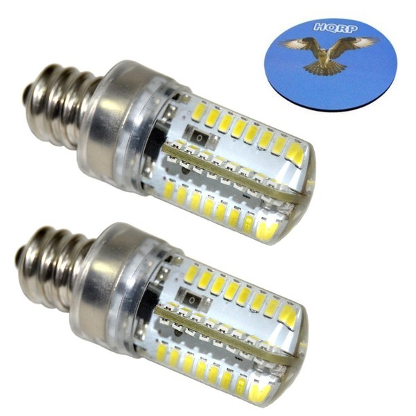 HQRP 2-Pack 7/16" 110V LED Light Bulbs Cool White for Babylock BL5380ED / BLE1 / BLE1AT / BLE1DX / BLE1LX / BLE1SX Sewing Machine Plus HQRP Coaster