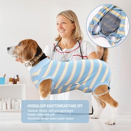 NACOCO Dog Surgery Recovery Suit- Wound Protective Clothes for Female Male Dogs Pet Onesie After Surgery Spay Neuter E-Collar Alternative for Cats Small Medium Dogs (Sky Blue, XX-Large)