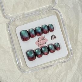 NailHaven| cat eye collection |all kinds of cat eye nails| short press-on nails   |cute nails| nails | acrylic press-on| fake nails |Handmade | high quality Press on nails 10 pcs|reusable nails|nail art|nail charm|handmade press ons|uña sacri lic as:_C6-Stellar Orb_S
