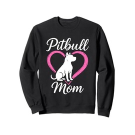 Pitbull Mom Heart Silhouette Design Sweatshirt