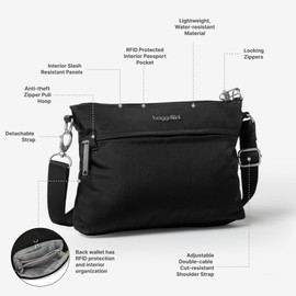 Baggallini Damen Theft Securtex Anti-Diebstahl-Memento Crossbody Bag, Portobello