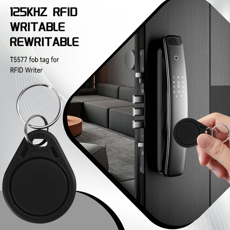 10pcs RFID Key Fobs 125khz RFID Writable T5577 fob tag