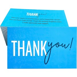 RXBC2011 Thank You for your support Cards Handwritten Lettering Design Thank you small business Card Pack of 450(Water)