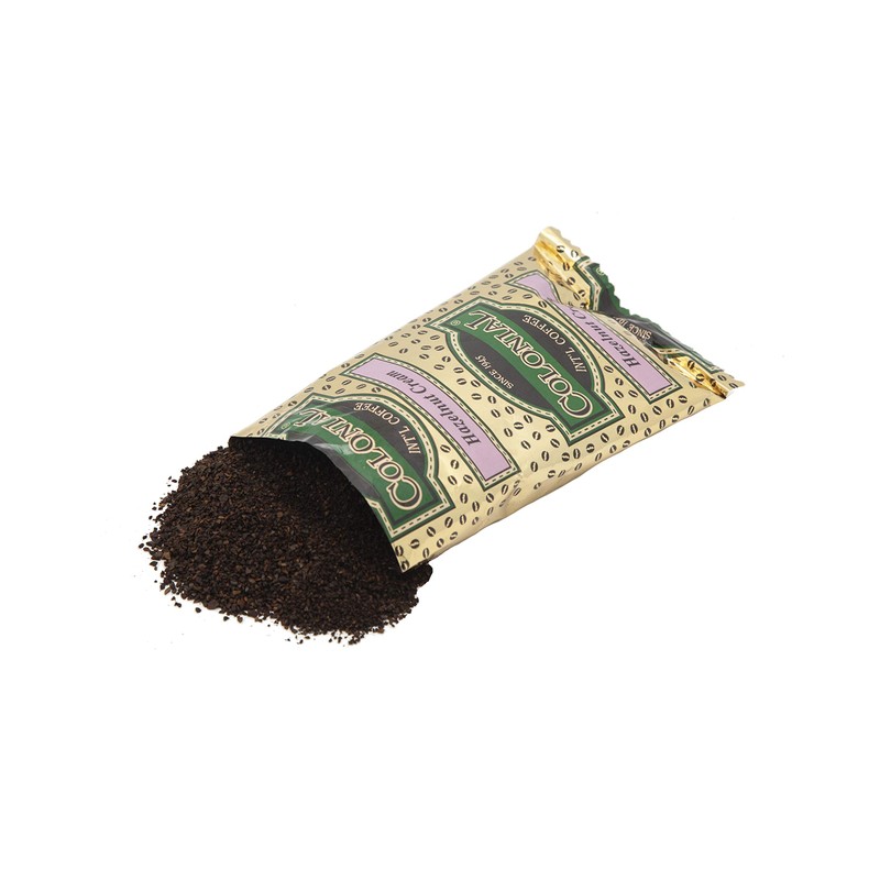 Colonial Coffee, Hazelnut Cream Flavored Ground Coffee, 2.5 OZ Fraction