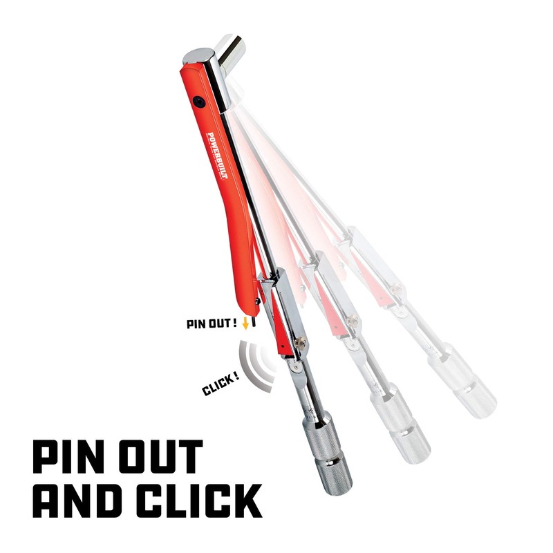 Powerbuilt 1/2 Inch Drive Torque Wrench Deflecting Beam, Accurate Torque