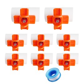 Bonchoice DIY NonLeak Horizontal Side Mount Adult Chicken Nipple Drinker Waterer Automatic Poultry Nipples Kit Chicken Watering System (Orange, 8)