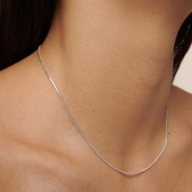 Lattd Snake Chain Sterling Silver Round Snake Chain Necklace for Men 1mm 1.5mm 2mm 2.5mm 3mm Flexible Italian Chain for Men Women (Width: 2mm, 26")