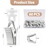 60 PCS Curtain Hook Clips, Stainless Steel Metal Clips, Curtain