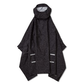 KiU 2023 Bicycle Glowing Reflective Print Storage Bag for Heavy Rain, Bicycle Poncho Type.A Visible Crack, Black K203-270