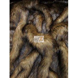 Ecoshag™ Faux Fake Fur Animal Long Pile Fabric - Honey Wolf - Sold by The Yard Costume Fashion Rugs