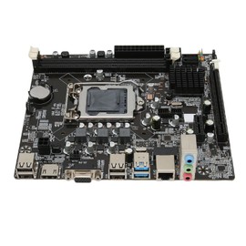 ciciglow DDR3 Motherboard, LGA1155 CPU M ATX Motherboard for I7/i5/i3 Dual Channel DDR3 Desktop Motherboard 100M Network Card, 5.1 Channel Sound Card