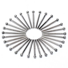 JINGLING Diamond Grinding Bits 5mm 3/16" Round Ball Tipped Burrs with 1/8 Inch Shank for Dremel Tool Accessories Pack of 30Pcs