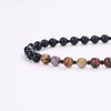 COAI 108 Mala Necklace Made of Red Picasso Jasper Black