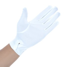 JISEN Men Police Tuxedo Honor Guard Parade with Snap White Nylon Cotton Gloves 26cm