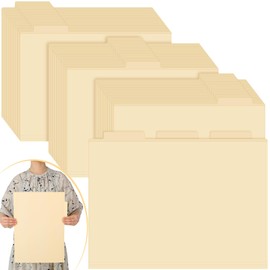 Janlaugh 90 Pcs 11x17 Manila File Folders 1/3 Cut Tab Folders Heavy Duty File Folders Legal Size Reinforced Hanging File Folder with Pockets for Filing Cabinet Organizer File Storage