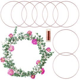 8 Pack Metal Rings for Crafts 18 Inches Macrame Rings Dream Catcher Supplies Floral Hoop Circle Centerpieces for Wedding Table Metal Circle Hoops for Crafts DIY Wreath Candle Rings, Rose Gold