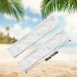 Umeloeo Women's Arm Cover, Lace Gloves, UV Protection, Stylish, Floral Pattern, Thin, Cool, Spring and Summer, Long Gloves, Fingerless, Arm Cover, Sunscreen, Anti-slip, UV Protection, Brides, Weddings