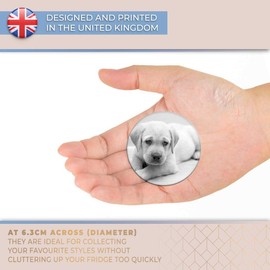 Destination Vinyl ltd Magnet for Refrigerator, Fridge BW - Cute Labrador Puppy Dog Fun for Office, Cabinet and Whiteboard, Magnetic Stickers, 38637