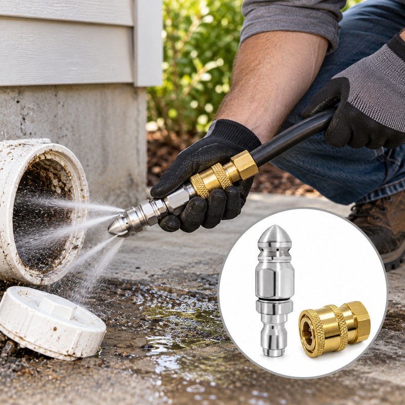 Sewer Jetter Nozzle Set – 5000 PSI Drain Cleaning Nozzle