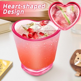 SAIAOKJ 12 Pcs Plastic Heart Shot Glasses Set 1.5oz Pink Shot Glasses Cute Shot Glass Reusable Plastic Beer Mugs