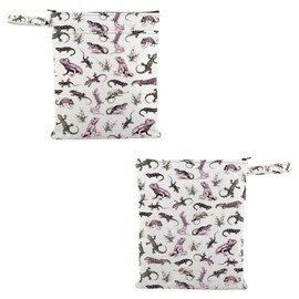 VAMSII Bearded Dragon Lover Waterproof Reusable Wet Bag Bearded Dragon Mom Travel Bag Bearded Dragon Owner Washable Bag Pet Lizard Gift (Bearded Dragon Lover W C)