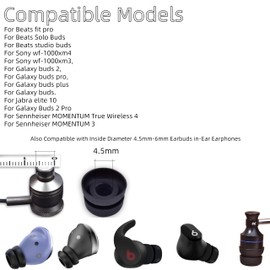 Aginkgo Double Flange Ear Tips for Beats Fit Pro Earbud, Also Compatible for Beats Studio Buds, Noise Isolation Anti-Slip Soft Comfort Fit in The Charging Case 12PCS, S/M/L, Black