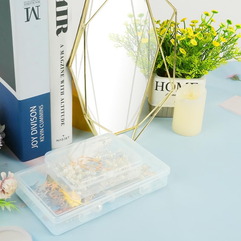 RETON 36Pcs Mixed Sizes Plastic Rectangular Clear Organizer Storage Box,