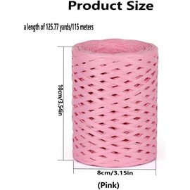 Raffia paper Craft Ribbon, 1Pc Craft Ribbon Packing Raffia Twine,Raffia String Kraft Craft Packing Paper Twine,Natural raffias String Kraft Craft packing paper Twines for Gift Wrapping and DIY Decoration