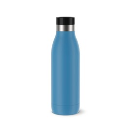 Emsa N31103 Bludrop Colour Drinking Bottle, 0.5 Litres, 100% Leak-Proof, Quick-Press Closure, Ergonomic 360° Drinking Enjoyment, 12 Hours Warm, 24 Hours, Dishwasher Safe Stainless Steel, Aqua Blue