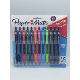 Paper Mate 2pk Paper Mate Profile Retractable Ballpoint Pens Bold Point Assorted Ink 924808