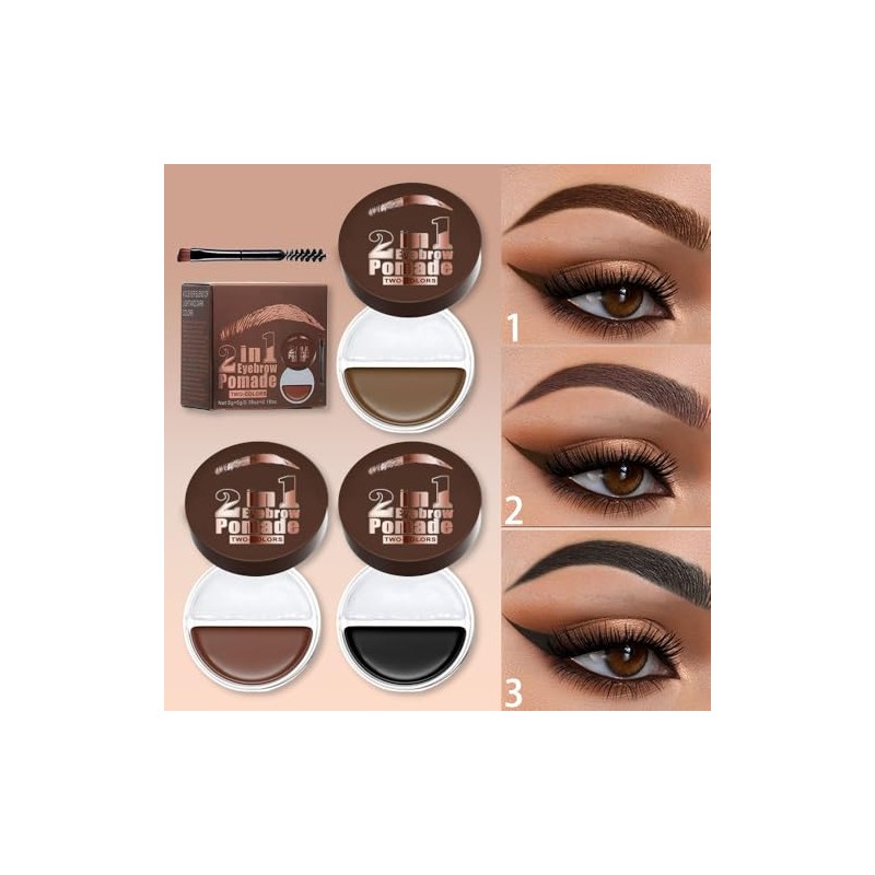 Bluemega Crema de Cejas Bicolor 2 en 1 y Gel