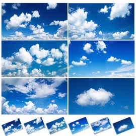 6 Pcs Fluorescent Light Covers with 48 Magnets Decorative Magnetic Light Filters for Ceiling Classroom Office Kitchen Decoration(Blue Sky)