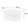 1x 24L Litre Crystal Clear Plastic Storage Box With Lid
