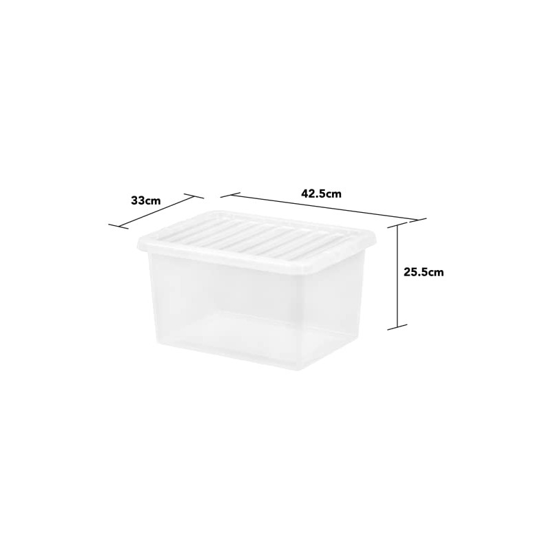1x 24L Litre Crystal Clear Plastic Storage Box With Lid