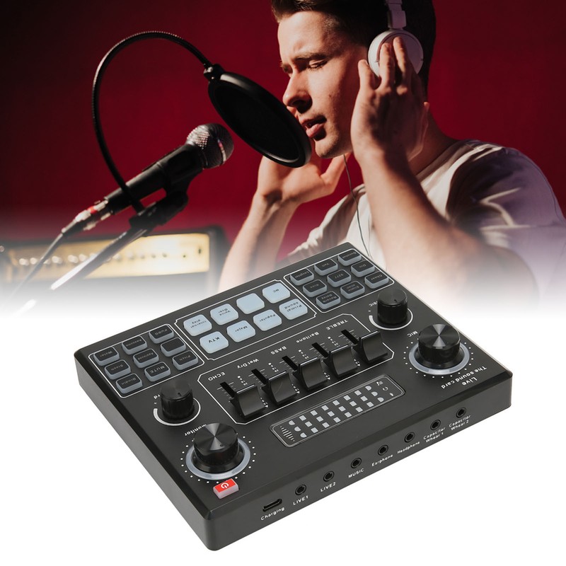 Live Sound Card Multiple Sound Effects Voice Changing External Mini