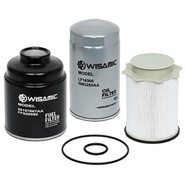 Wisamic 6.7L Cummins Fuel Filter Water Separator and Oil Filter Set Fits for 2013-2018 Dodge Ram 2500 3500 4500 5500 6.7L Cummins Turbo Diesel Engines Replace 68197867AA 68157291AA 5083285AA
