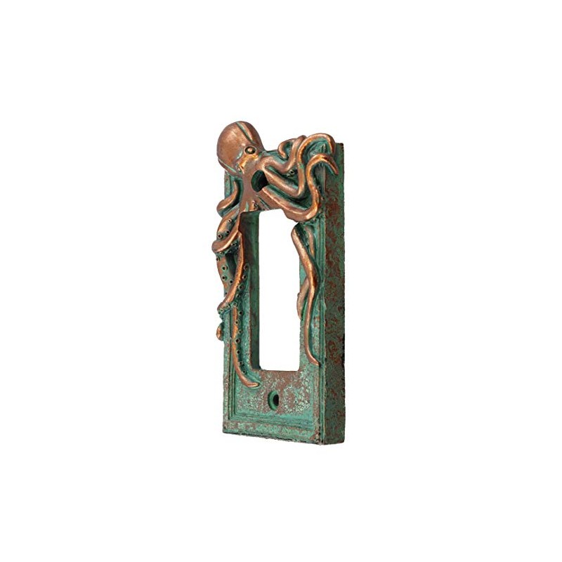 Top Brass Large Octopus/Kraken Electrical Cover Wall Plate Bronze/Verdigris Finish