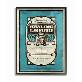 Stupell Industries Healing Liquid Coffee Vintage Comic Book Blue Design Framed, Multi-Color