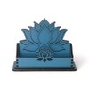 Lotus Flower Wood Business Card Holder, Elegant Desk Accessory and