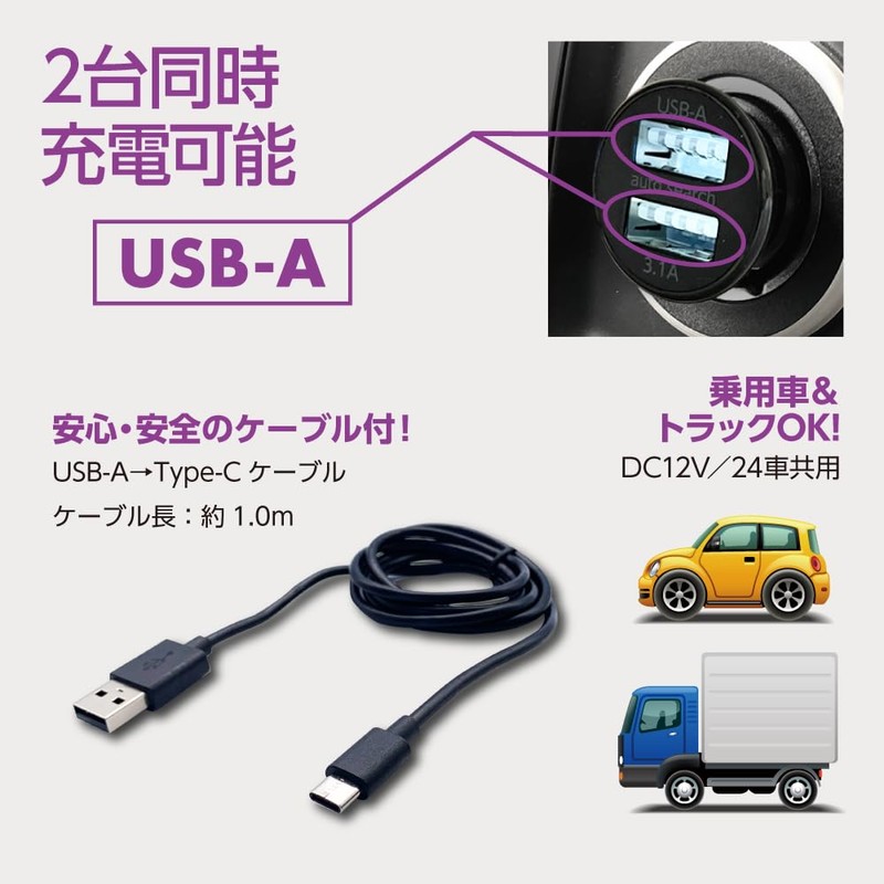 Arcs X-308 Compact DC Charger A+A & Cable A/C Black