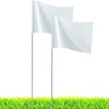 White Marking Flags,JIZHGRAD 20Pack Marker Flags,13x4x5 Inch Lawn Flags, Boundary